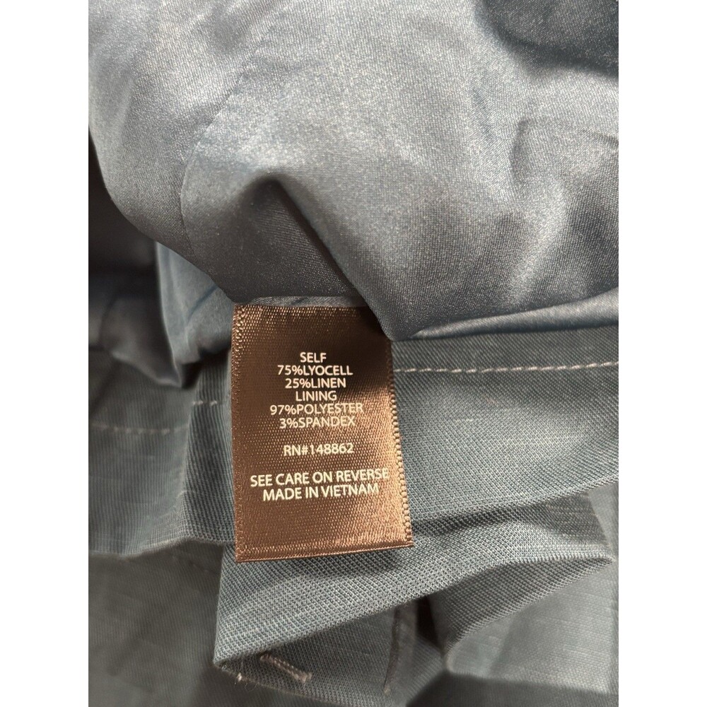 Torrid Studio Linen Blazer and Linen High Rise Pant Suit Set Blue Teal Sz 5X-20R - Picture 5 of 16